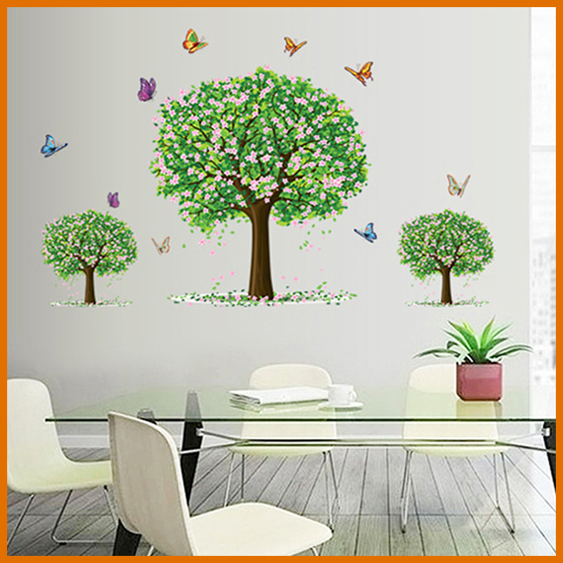 Decal dán tường 3 cây xanh