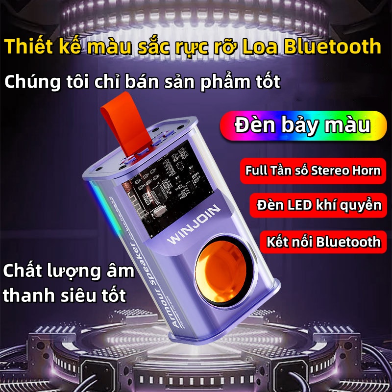 Loa Bluetooth mini màu rực rỡ Thiết kế đèn LED Ambience  Bộ chuyển động 40mm Full Tần số Stereo Horn  Loa Bluetooth