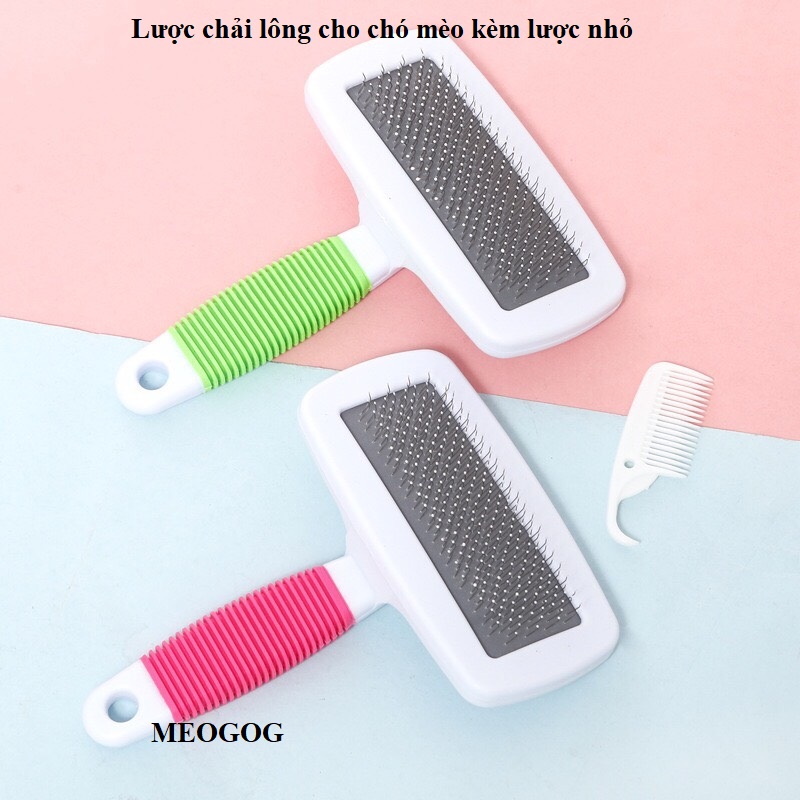Bộ lược chải lông chó mèo kèm lược nhỏ size nhỏ 14cm MEOGOG