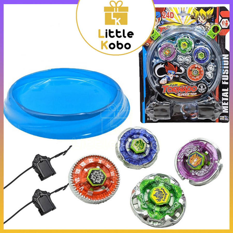   Vỉ 4 Cái  Con Quay Nado 24D Kèm Mâm Chiến Thần Vô Cực Beyblade Đồ Chơi Con Xoay Xả Stress Trẻ Em 
