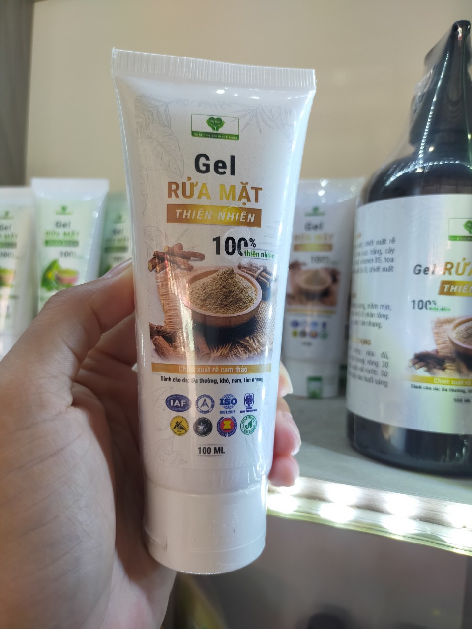 [HCM]GEL RỬA MẶT CAM THẢO MẸ KEN- 100ml dành cho da khô da nám tàn nhang và da thường