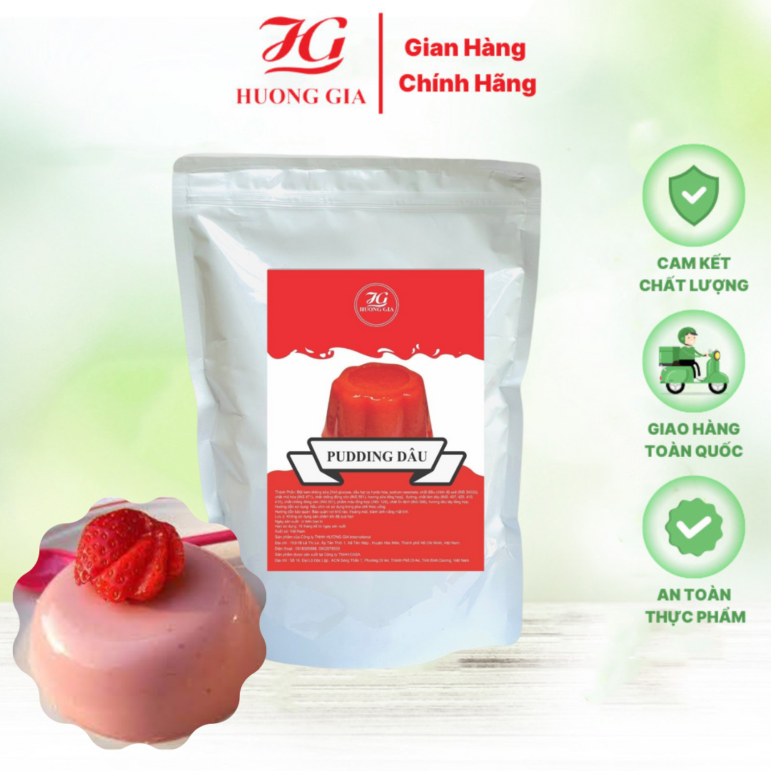 Bột pudding dâu phù hợp làm topping cho các món trà sữa