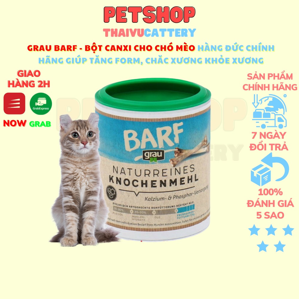GRAU BARF - BỘT CANXI CHO CHÓ MÈO- GÓI 100GR