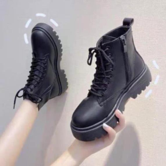 Giày boot nữ ullzang 🧡HÀNG TRUNG🧡 thời trang màu đen full box bill