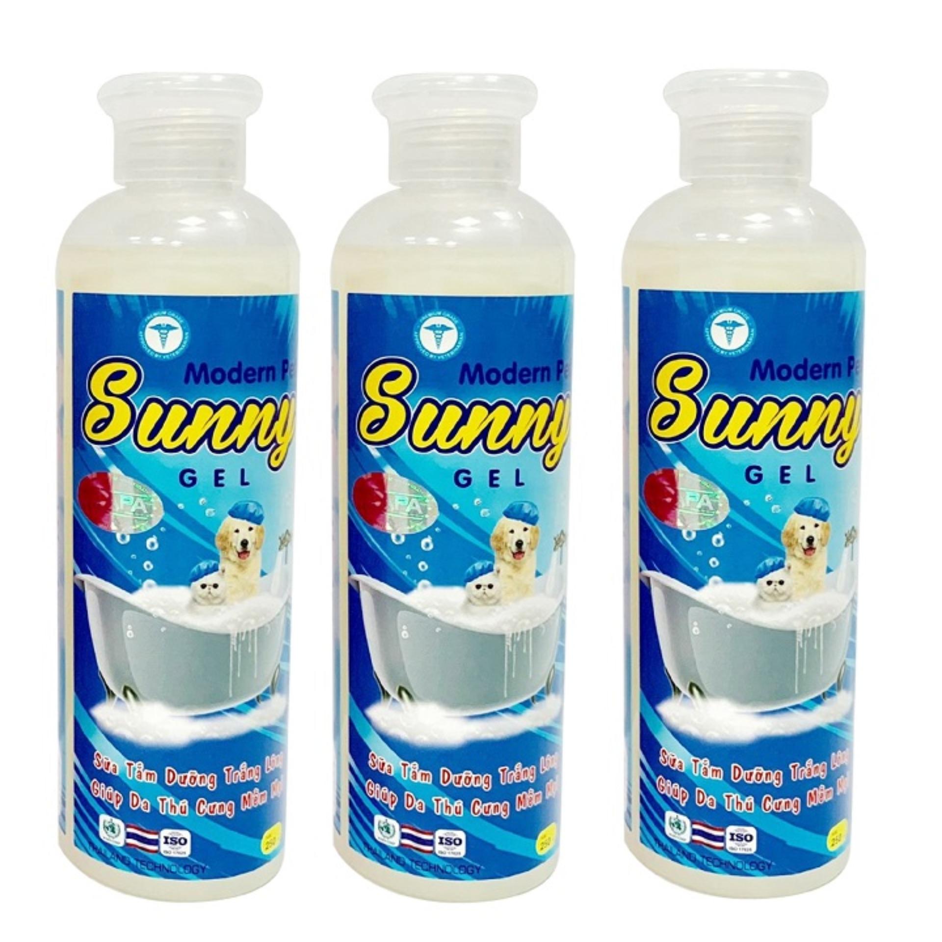 [HCM]Dầu tắm Modern Pet Sunny Gel dành cho chó lông trắng giúp giữ màu lông ko bị ngả vàng  giúp da thú cưng mềm mại