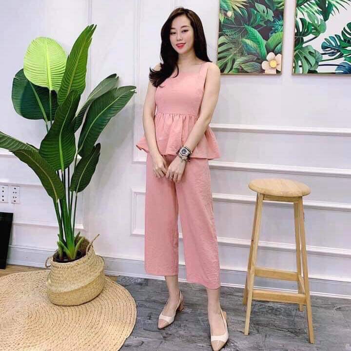 [HCM]SET BỘ ỐNG RỘNG MẶC NHÀ MÙA HÈ CỰC XINH- ÁO KIỂU PEPLUM