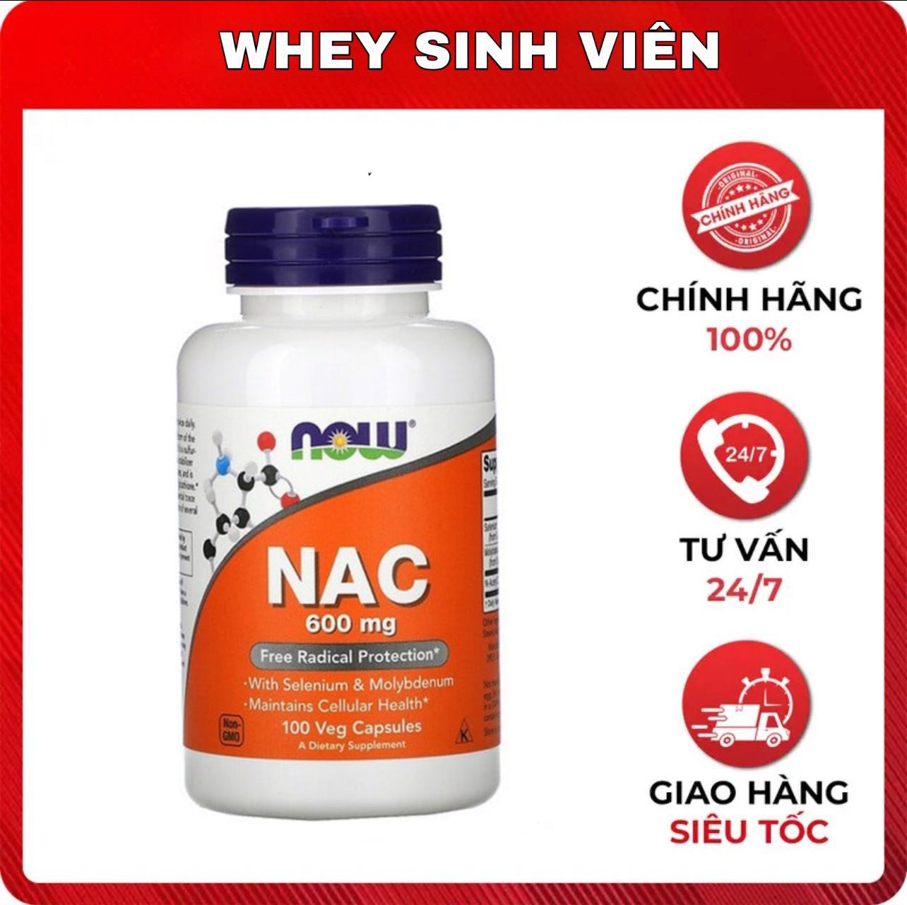NAC Now Foods N-Acetyl-Cysteine 600mg
