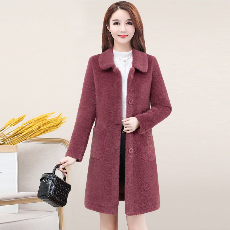 Sang Trọng Dài Áo Khoác Nữ2021Mùa Thu Mới Hàn Quốc Kích Thước Lớn Của Phụ Nữ Áo Khoác Thủy Triều