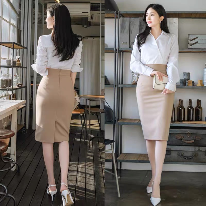 {Freeship} Chân Váy Bút Chì Công Sở Che Gối Có Video+ Ảnh thật Min Public Fashion