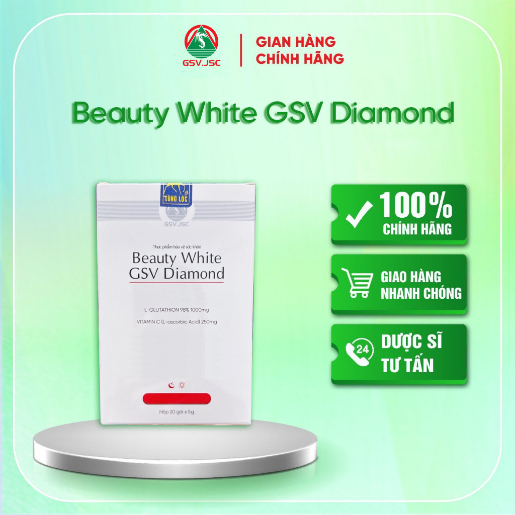 Beauty White GSV Diamond 20 gói - Cốm sủi trắng da
