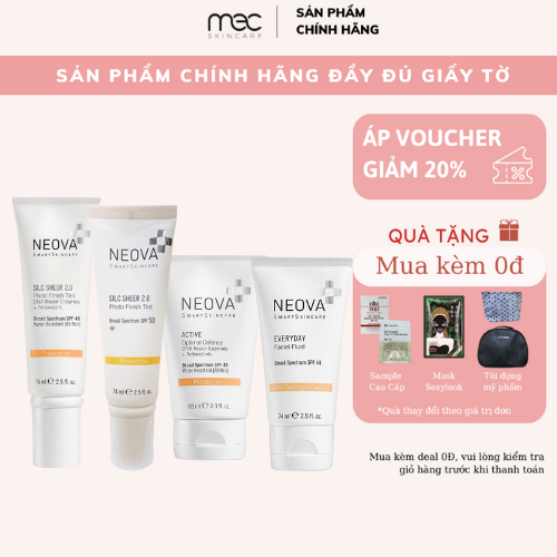 Kem chống nắng vật lý neova dna damage control everyday spf44/ spf43/ spf50/ spf40- mecskincare