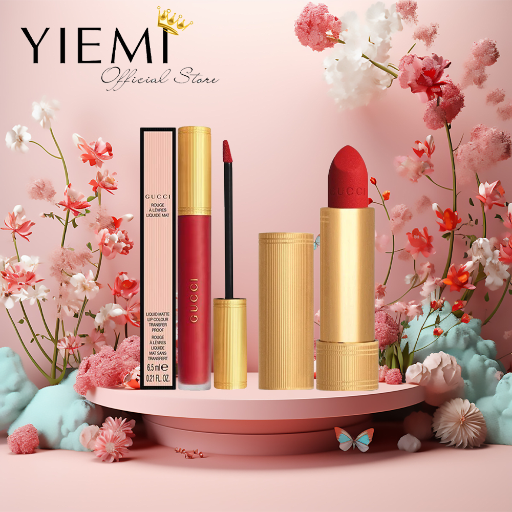 Son Gucci Rouge A Levres Matte Lipstick-Gucci Rouge Liquid Matte. chất son lì hoàn hảo, siêu mịn lên màu siêu chuẩn. Hot 2023