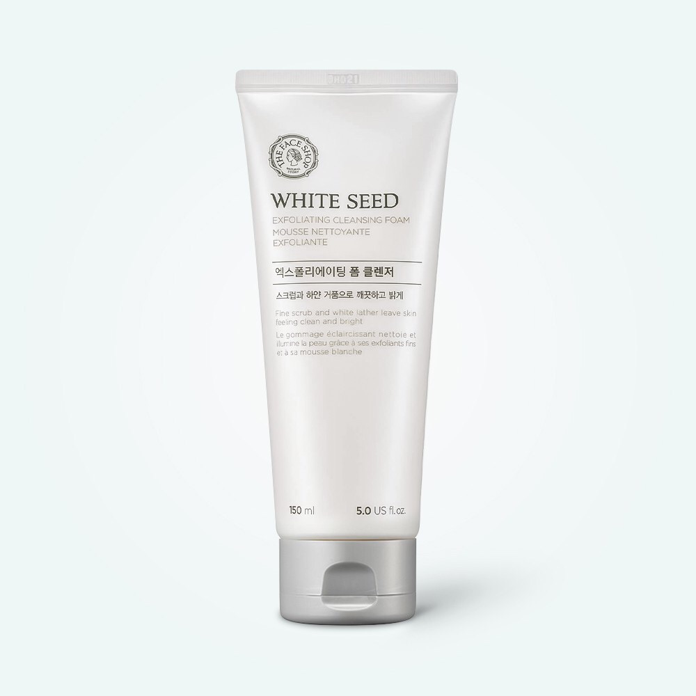 The face shop white seed exfoliating cleansing foam, 150 ml/ sữa rửa mặt làm trắng sáng da thefaceshop white seed exfoliating cleansing foam 150 ml