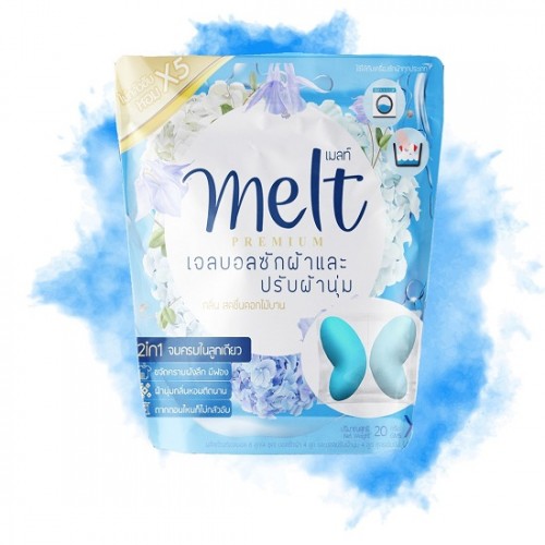 Viên nước giặt xả quần áo cao cấp melt 2in1 - thái lan