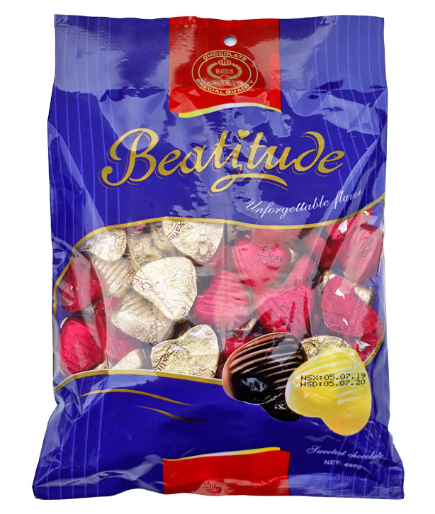 Socola beatitude viên tim đỏ vàng túi 450g