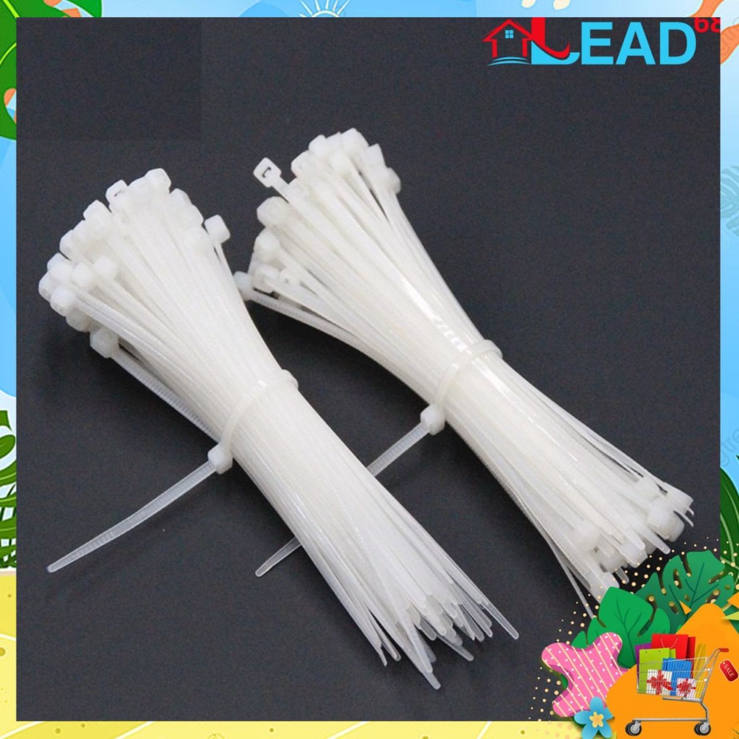 Bộ 10 cái dây thít , dây rút màu trắng size 20cm