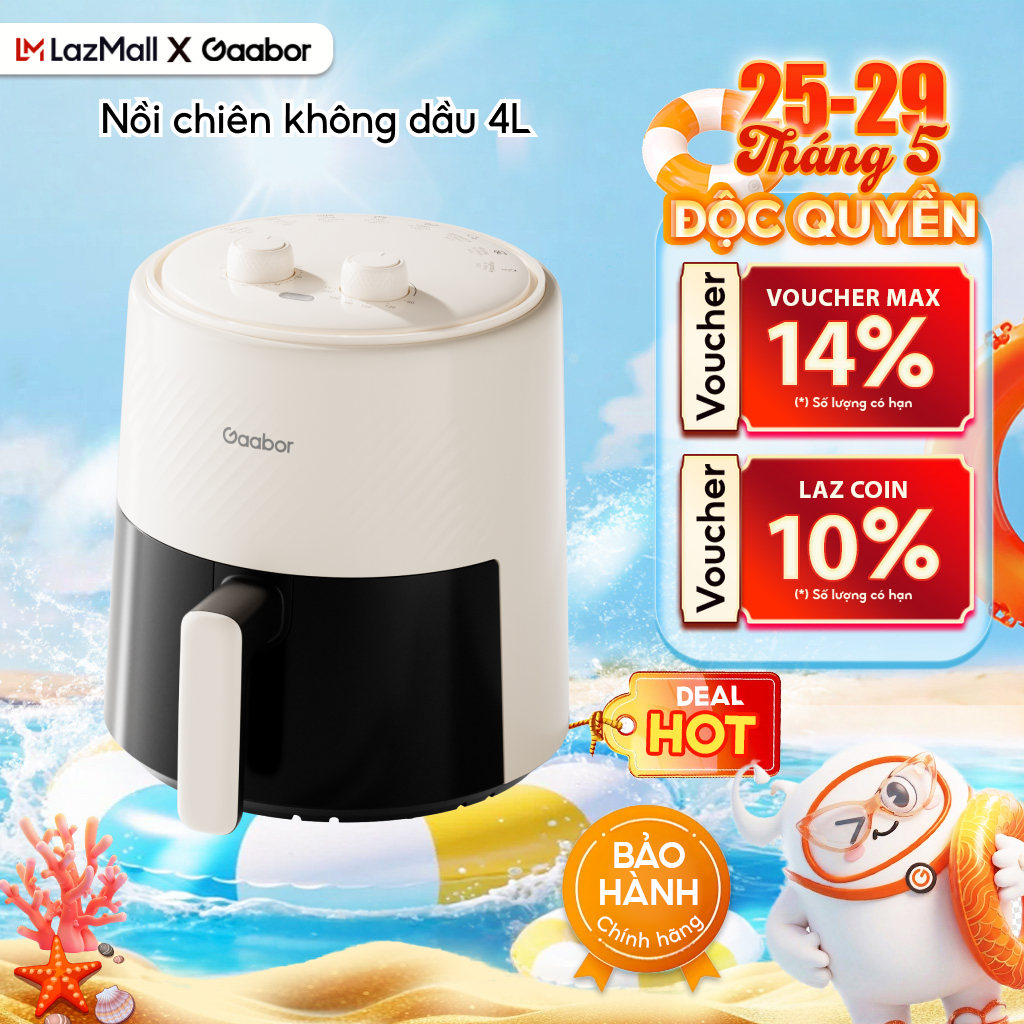[LIVE] Nồi chiên không dầu Gaabor dung tích 4L - AF-40M01A - Bảo hành 12 tháng 1 đổi 1