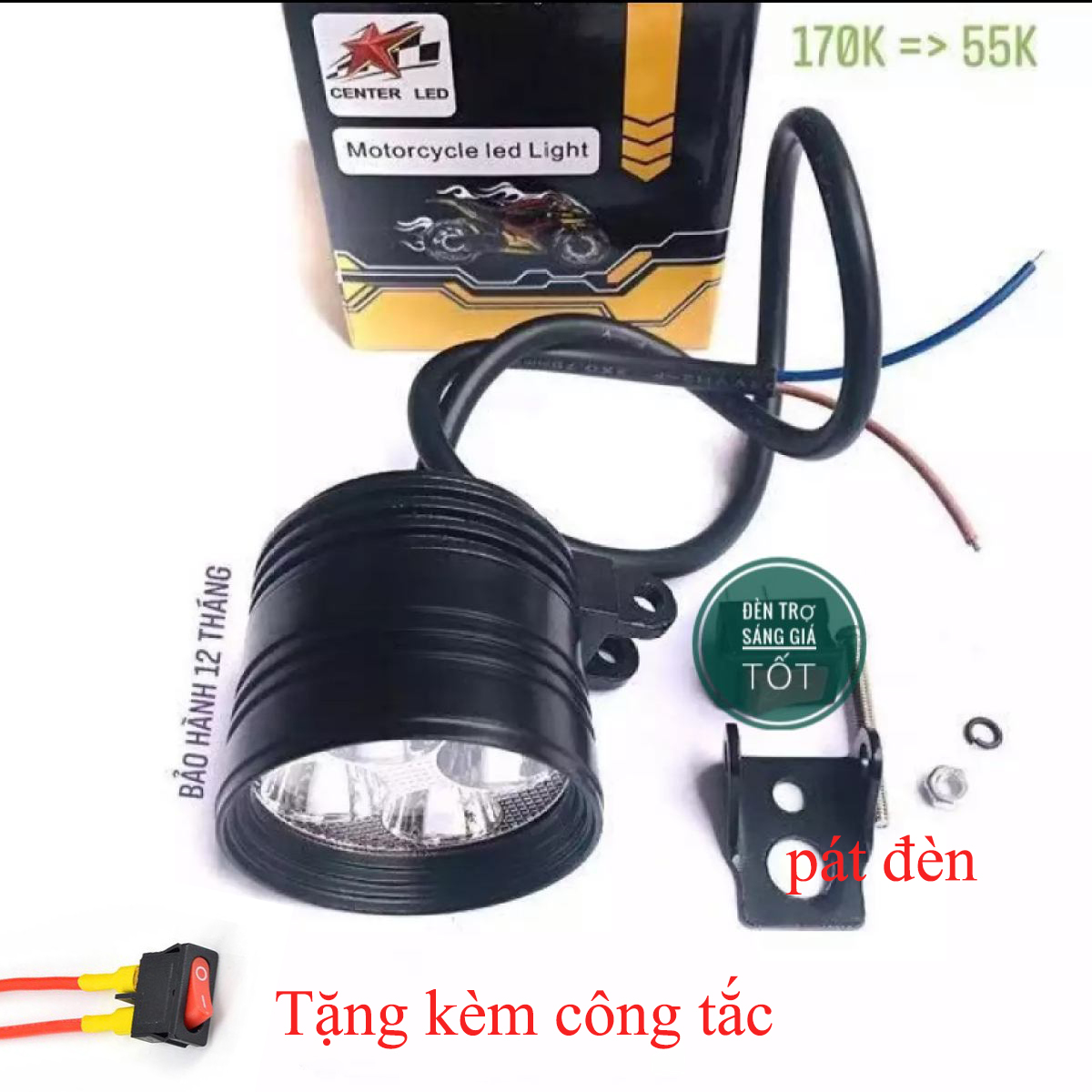 Đèn trợ sáng pha led L4 ngắn siêu sáng 2020 hỗ trợ ánh sáng - Bảo hành 6 tháng + Tặng công tắc