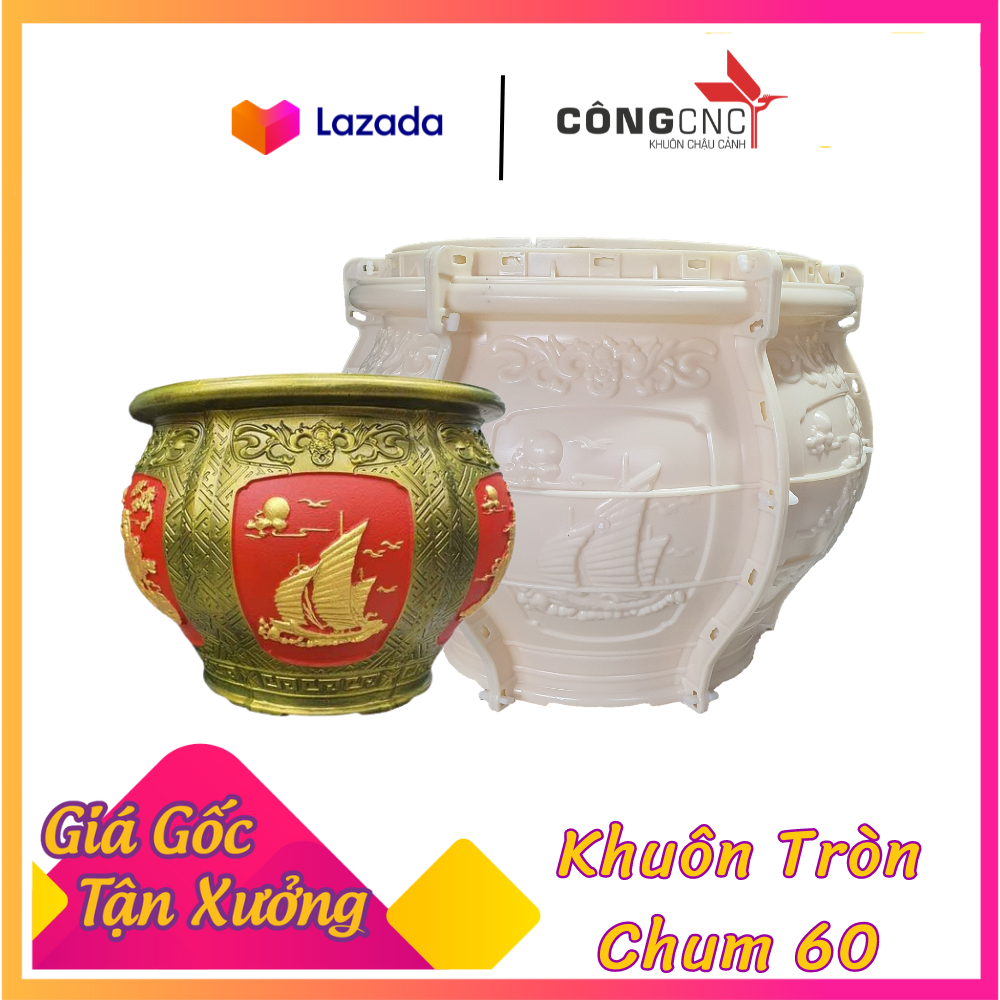 Khuôn chậu tròn chum 60- không đôn