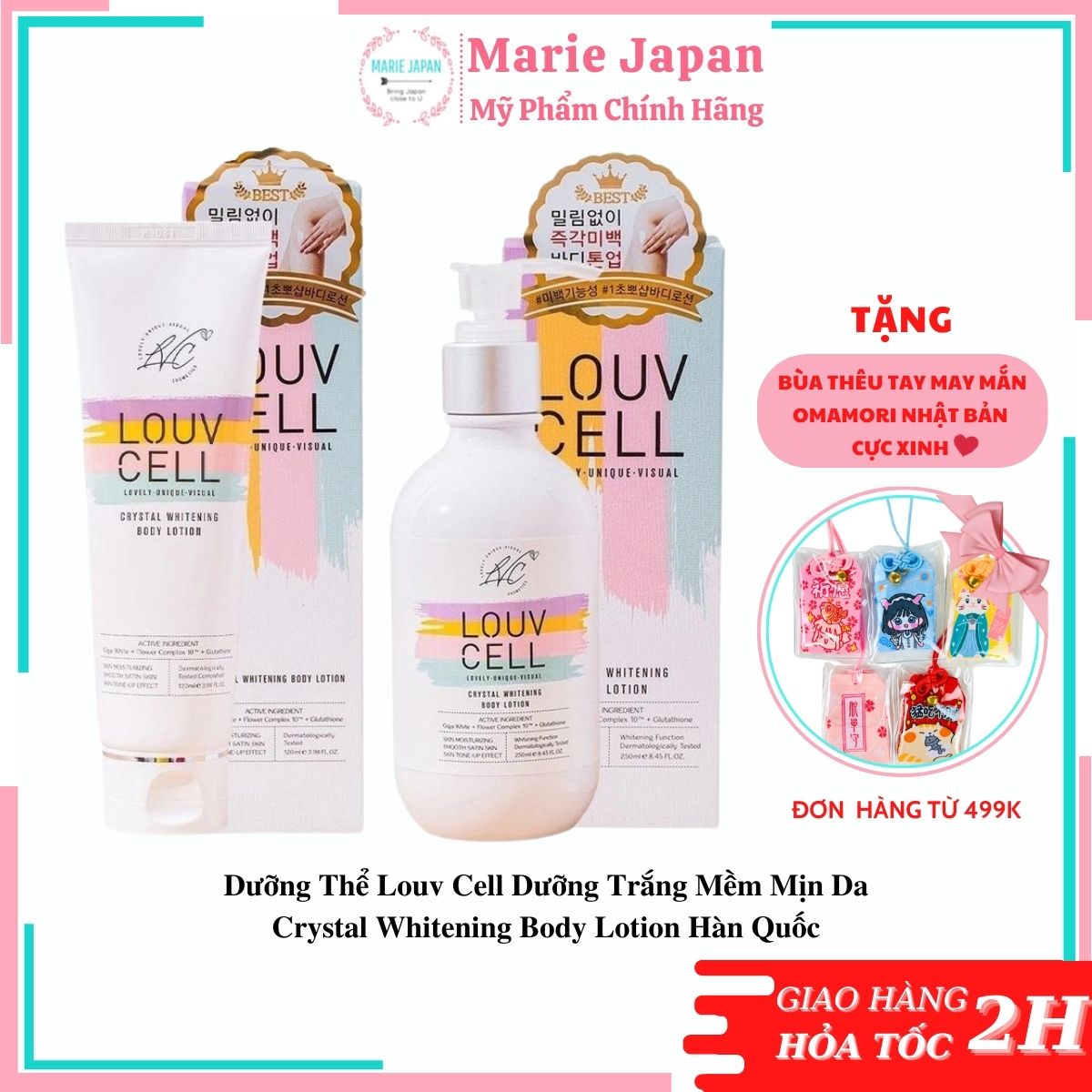 Dưỡng Thể Trắng Da Body Louv Cell Crystal Whitening Body Lotion Hàn Quốc