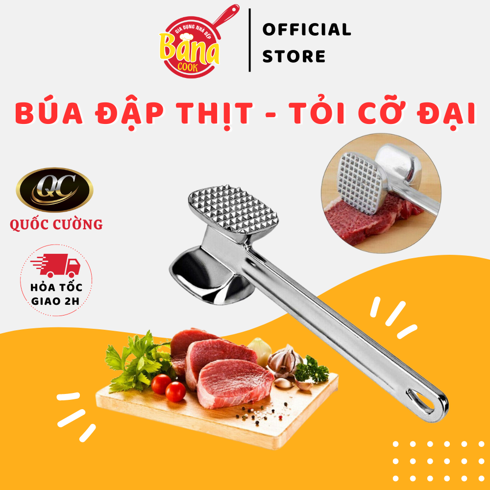 Búa đập thịt, đập đá, giã gừng tỏi, hợp kim không gỉ tiện dụng - bana cook