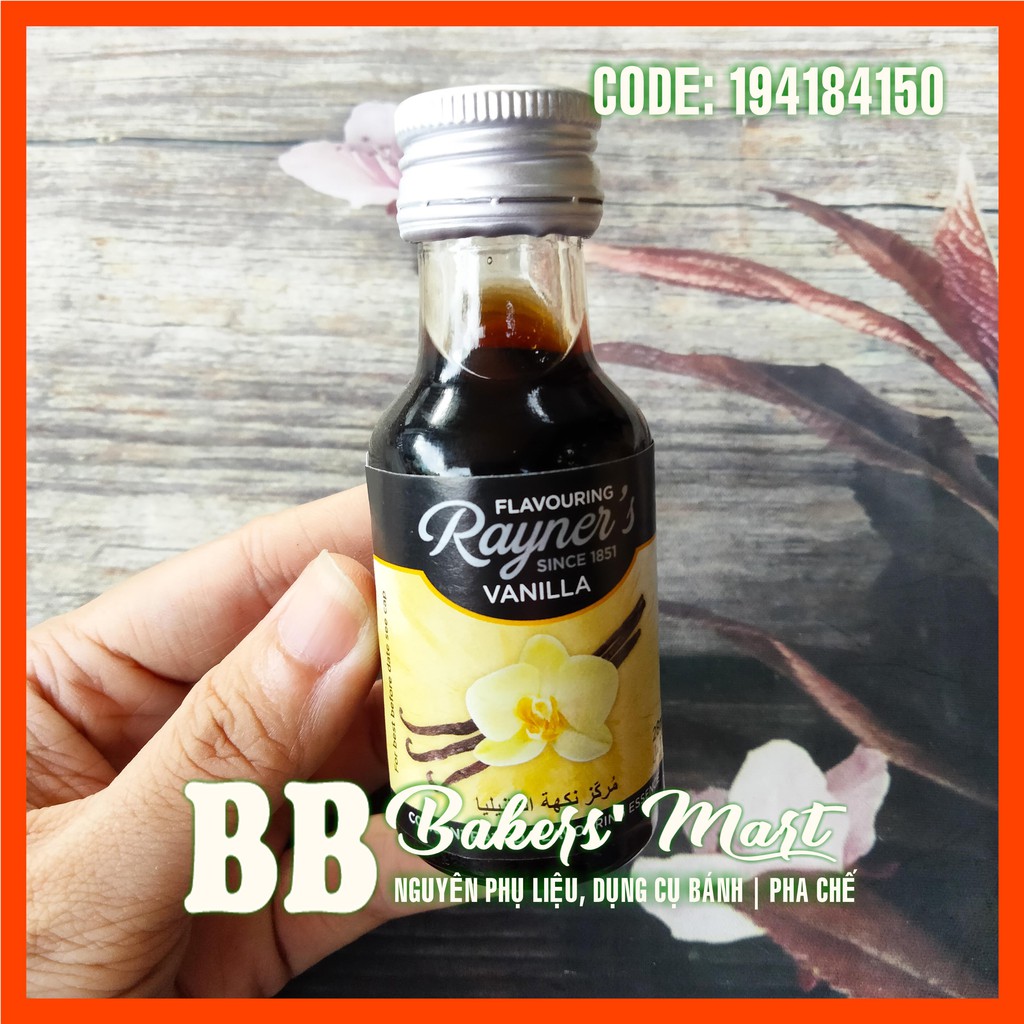 Hương mùi vani vanilla rayner's - chai 28ml