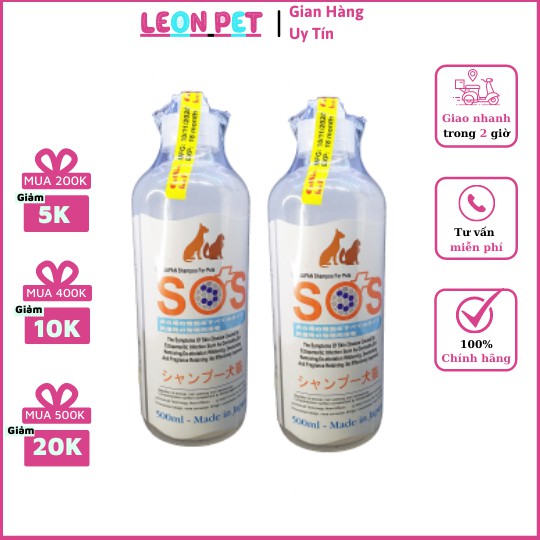 (New) Sữa Tắm SOS nhật 500ml (chó mèo dùng chung) Thơm lâu hơn và sạch ve rận