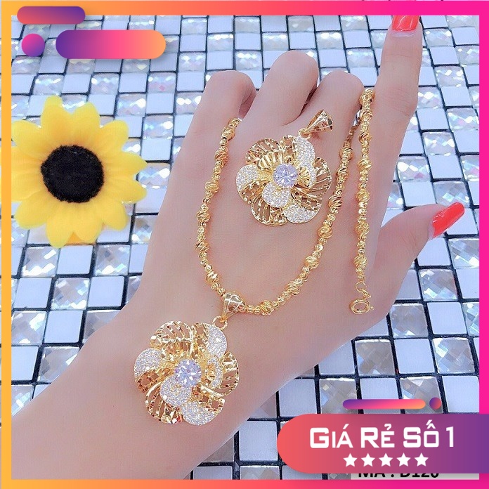 Dây chuyền bi mặt hoa mai tuyệt phẩm trang sức