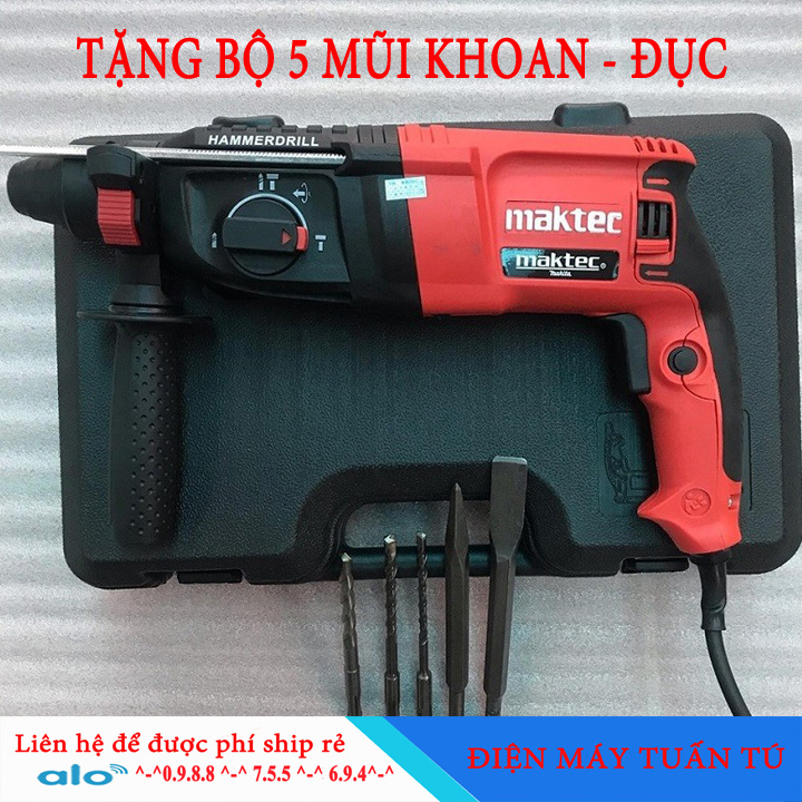 Máy khoan bê tông nhập Nhật Bản Maktec2-26 tặng bộ mũi khoan đục