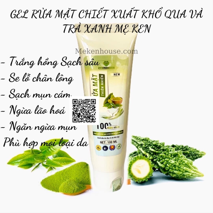 [FREESHIP MAX]Gel Rửa Mặt Ngừa Và Tri Mụn Thảo Dược Mẹ Ken, Làm Sạch Sâu, Kiểm Soát Nhờn, Se Khít Lỗ Chân Lông, Da Trắng Sáng, Mịn Màng, Dùng Tốt Cho Da Mụn Da Dầu Và Da Nhạy Cảm 100ml