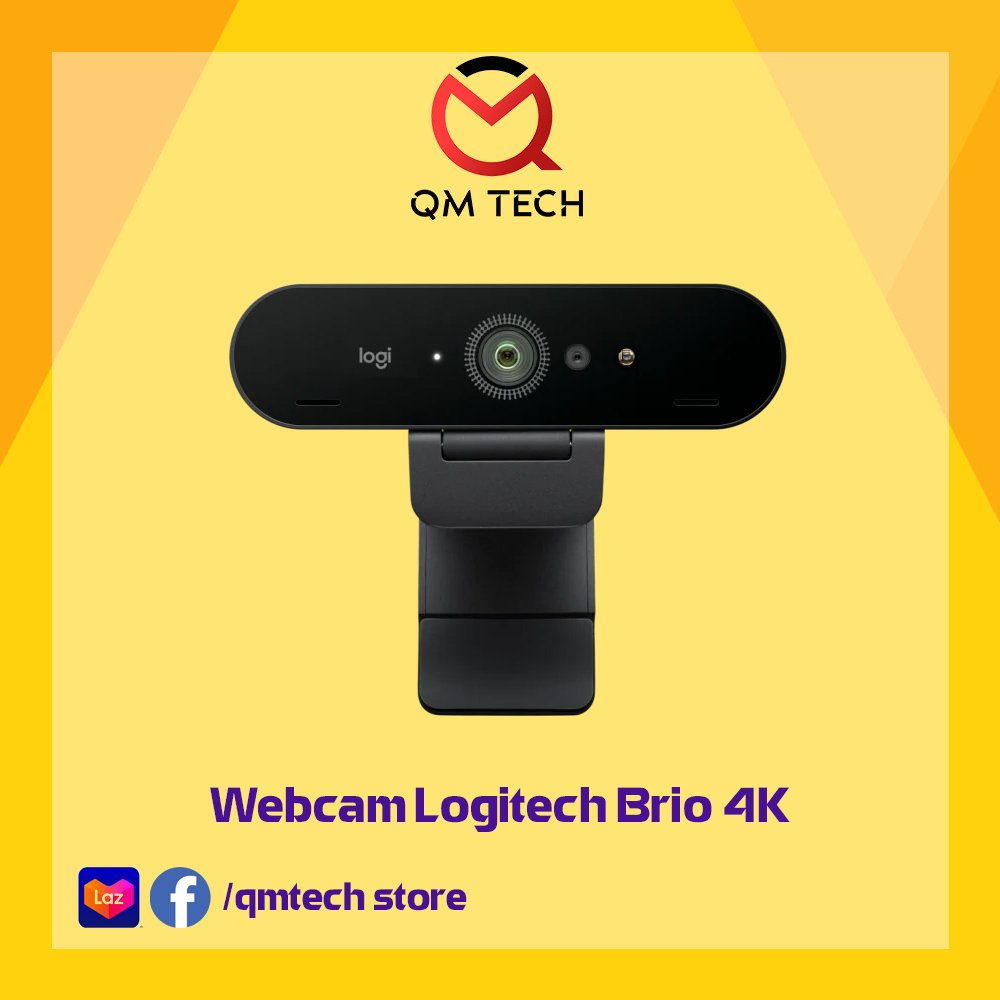 Webcam máy tính logitech brio 4k - hàng chính hãng - qmtech store