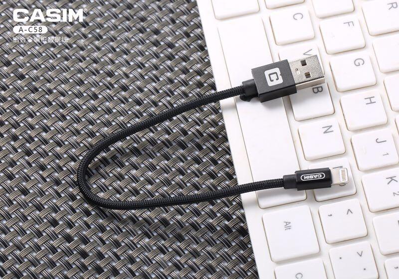Cáp sạc casim cổng ra lightning cho iphone - 15cm - cao cấp - sang trọng
