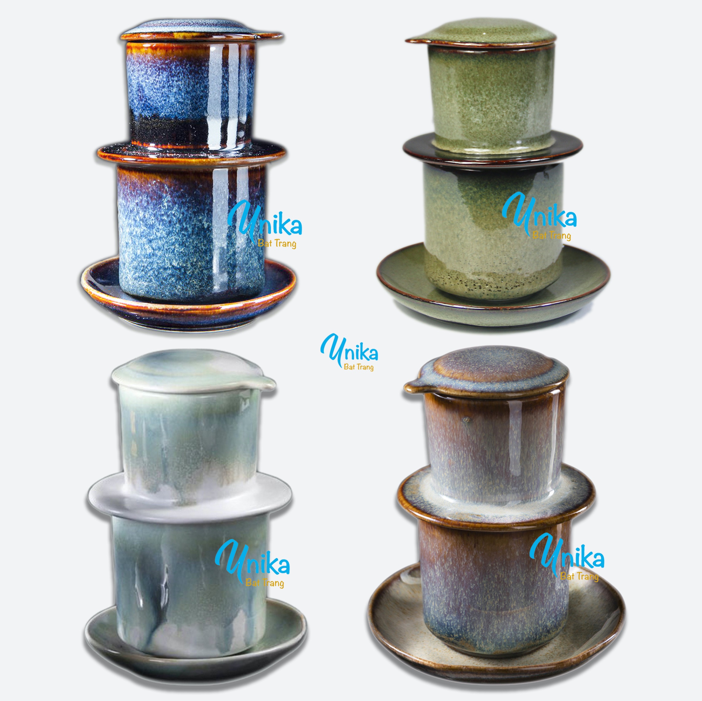 Bộ phin pha cà phê gốm sứ (6 màu)- Phin Pha Cafe Gốm Bát Tràng