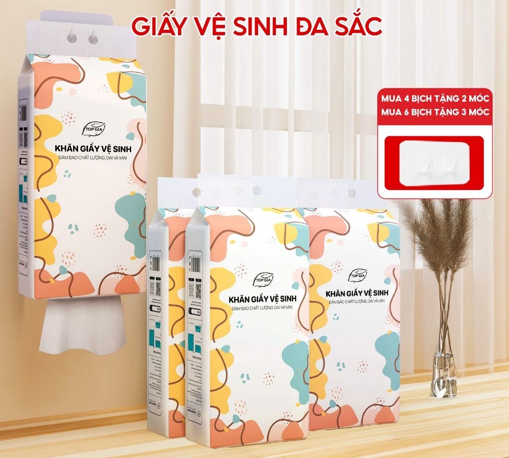  Thung 6 Bịch Khăn giấy  Top Gia  4 lớp dày dặn mềm mịn không bụi an toàn lành tính 