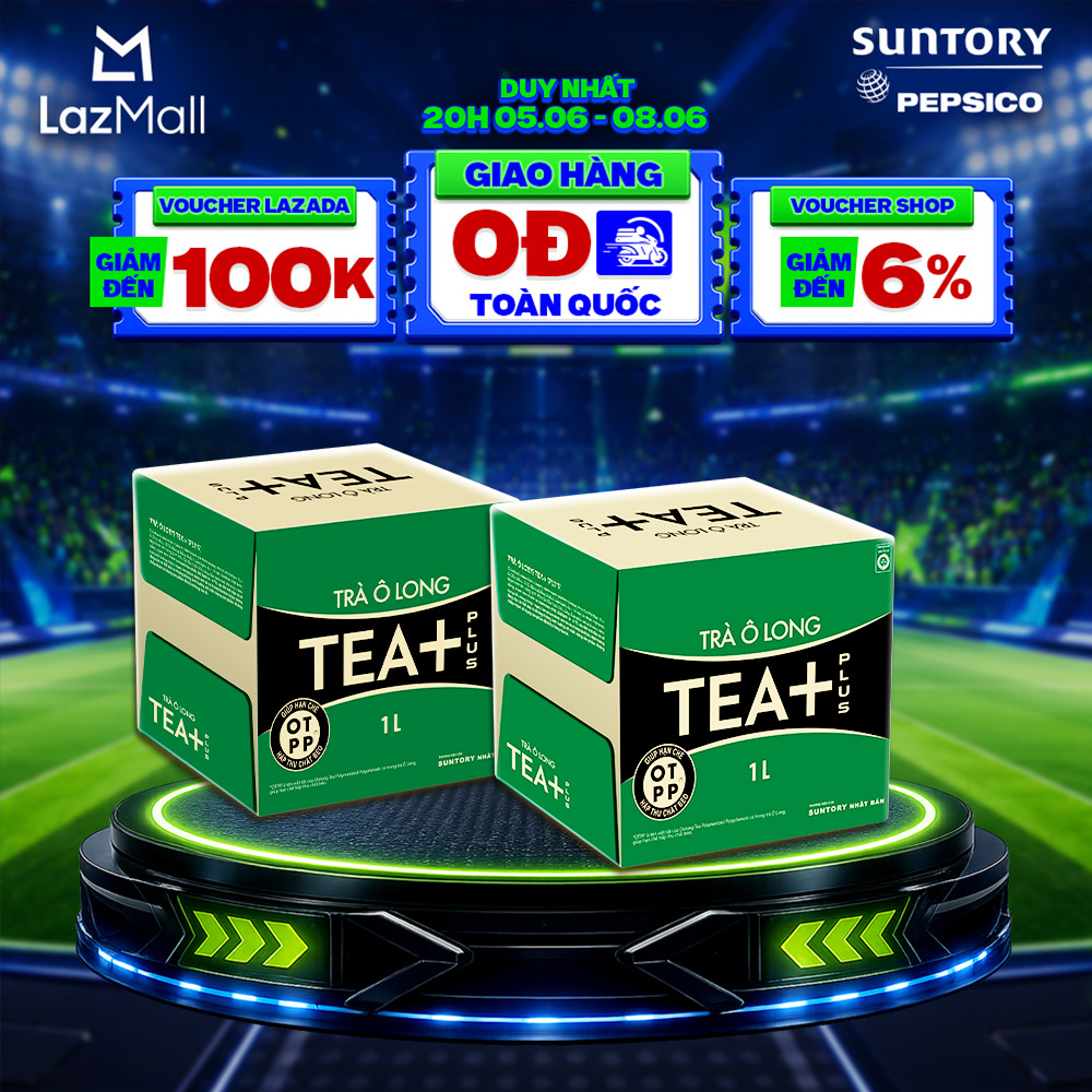 [SALE 6.6] Combo 2 Thùng 12 Chai Trà Ô long Tea+ (1000ml/chai)