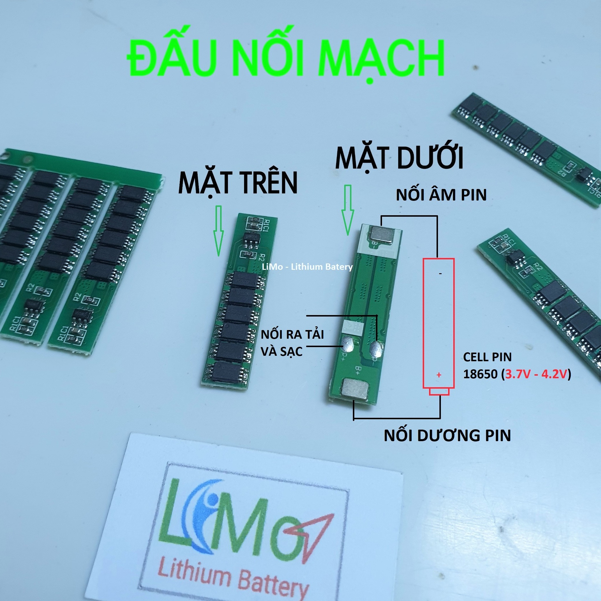 Mạch 1S Công suất lớn 6 Fet xả 20A. Mạch BMS bảo vệ cell pin Lithium 18650, bảo vệ sạc xả cho pin 3.7V - 4.2V. Có thể dùng để bảo vệ cho 1 cell đến 30 cell pin 18650 3.7v - 4.2v - LIMO - LIMO