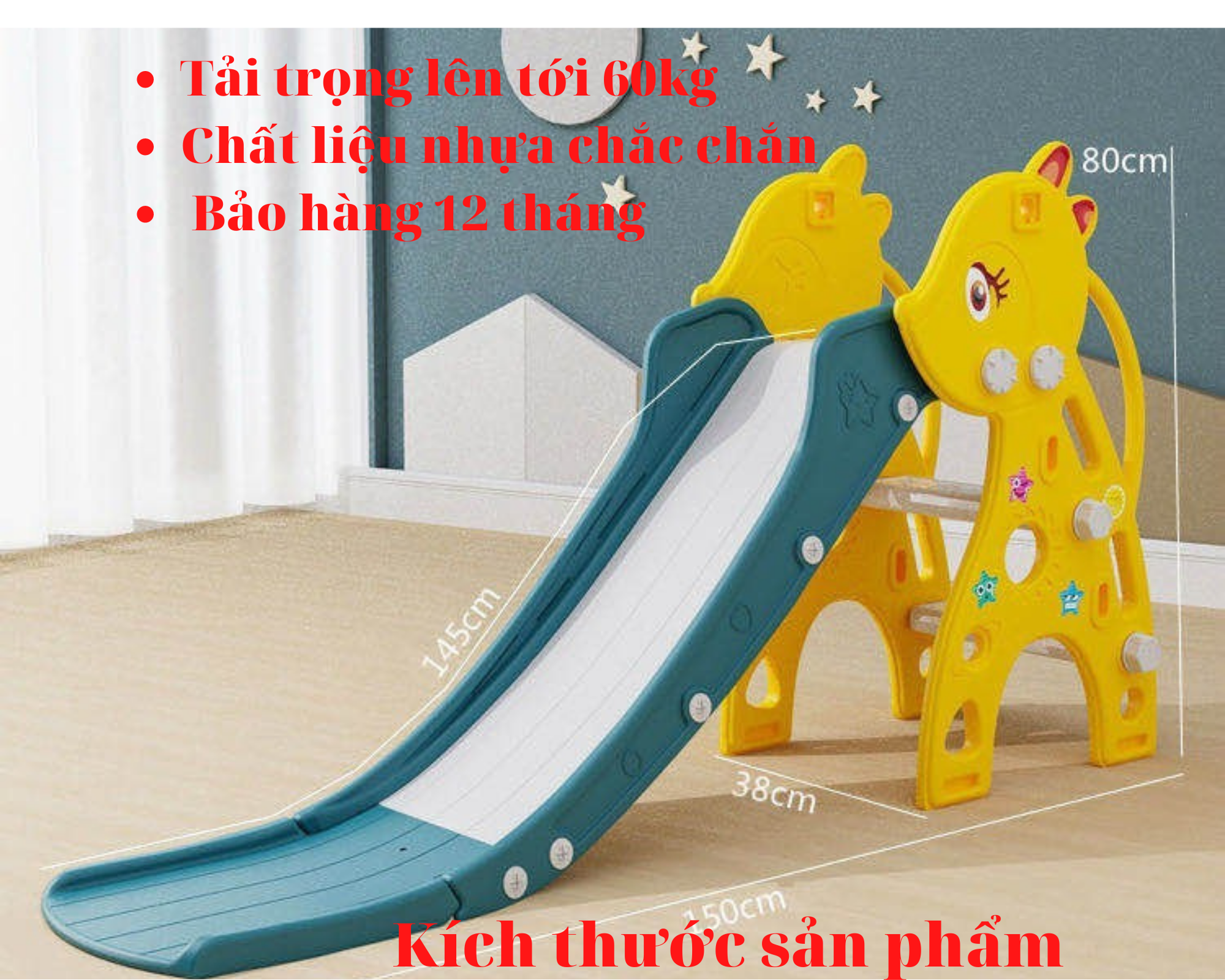 CẦU TRƯỢT CHO BÉ - CẦU TUỘT CHO BÉ - MẪU NAI - MẪU HỒ LY - TRỌNG LƯỢNG 50KG BẢO HÀNG 12 THÁNG