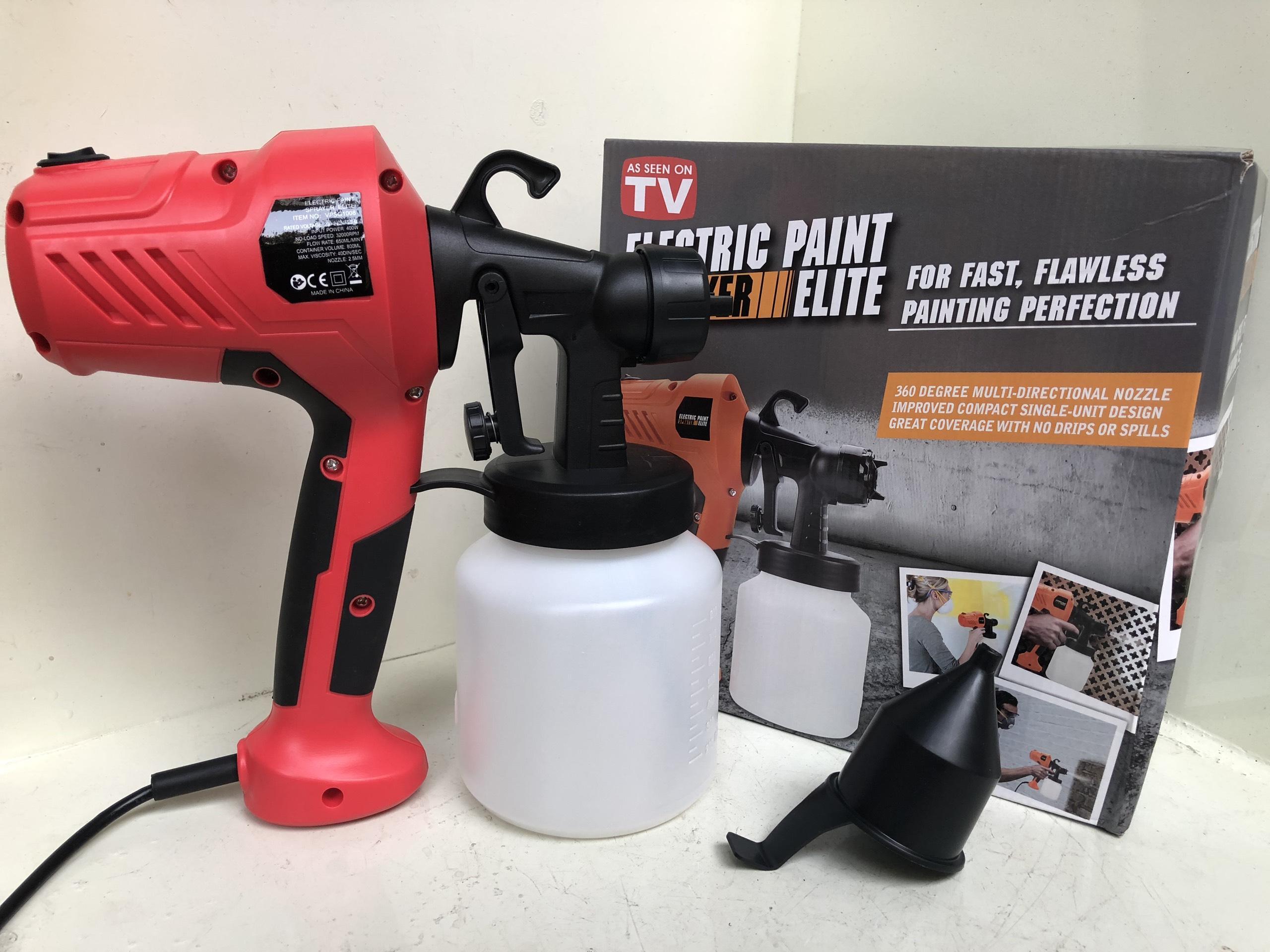 Máy Phun Sơn Điện 400W Cầm Tay Điều Chỉnh Lưu Lượng Tranh Không Khí-Rắc Cắm Châu Âu