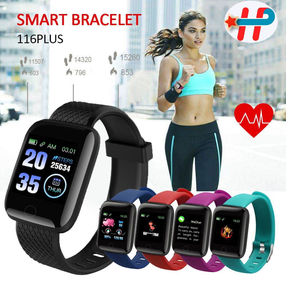 Đồng hồ thông minh Bluetooth HP 116 Plus Smartwatch phiên bản mới kháng nước - Nhận thông báo cuộc gọi, tin nhắn. Đo nhịp tim huyết áp luyện tập thể thao. BH 6 tháng