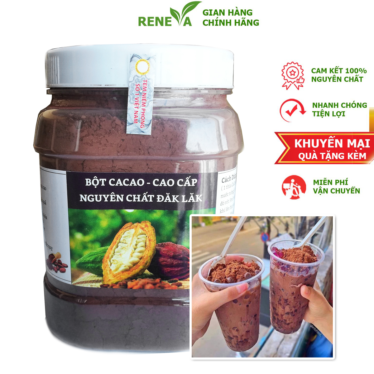 Bột cacao nguyên chất bột cacao nguyên chất từ đắk lắk loại thượng hạng giúp bồi bổ cơ thể