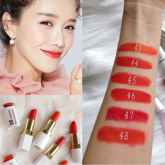 SON LÌ  BỀN MÀU LÂU TRÔI MISS ROSE MÀU TRẮNG  VỚI 6 TÔNG ĐỎ SANG CHẢNH HOTTREND-BEAUTYFUL EVERYDAY