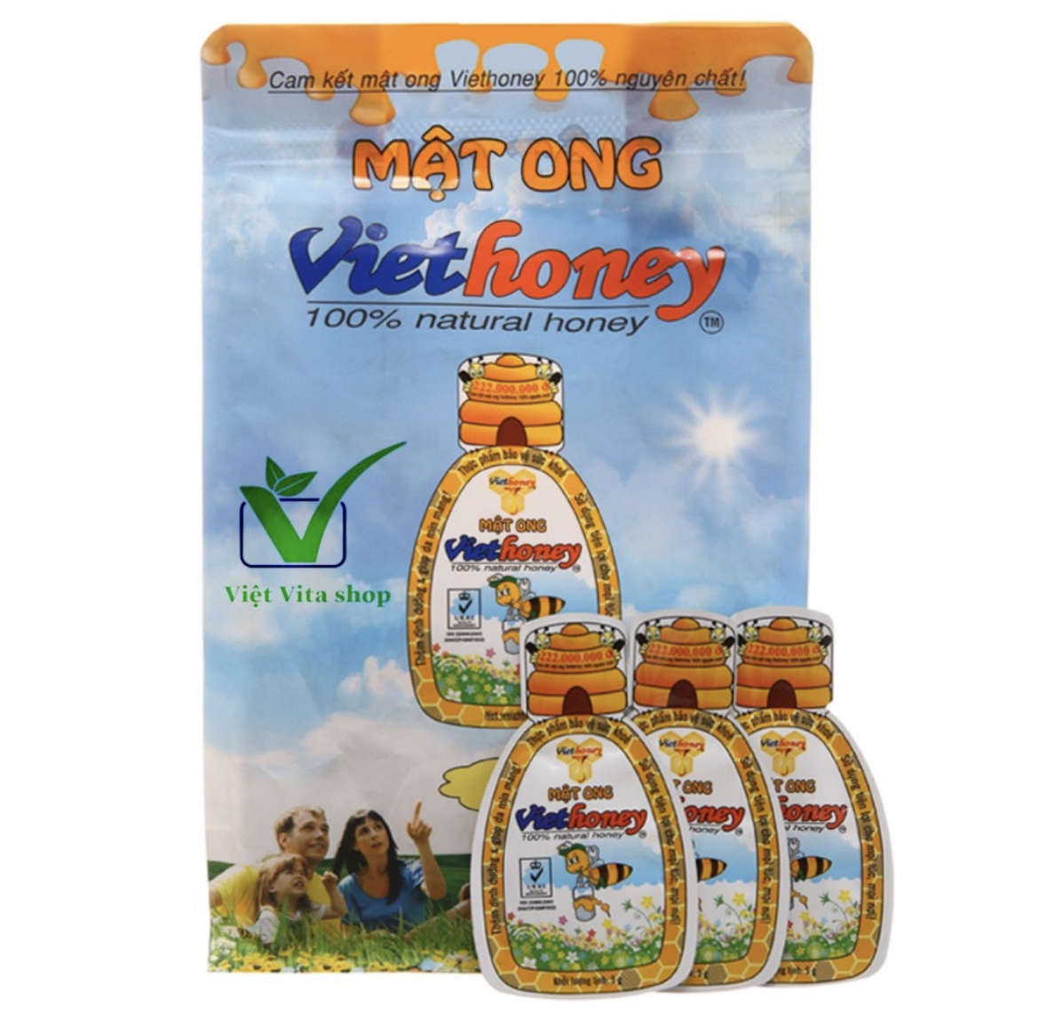 [HCM]Mật ong túi 40 gói 5g Việt honey Việt Vita