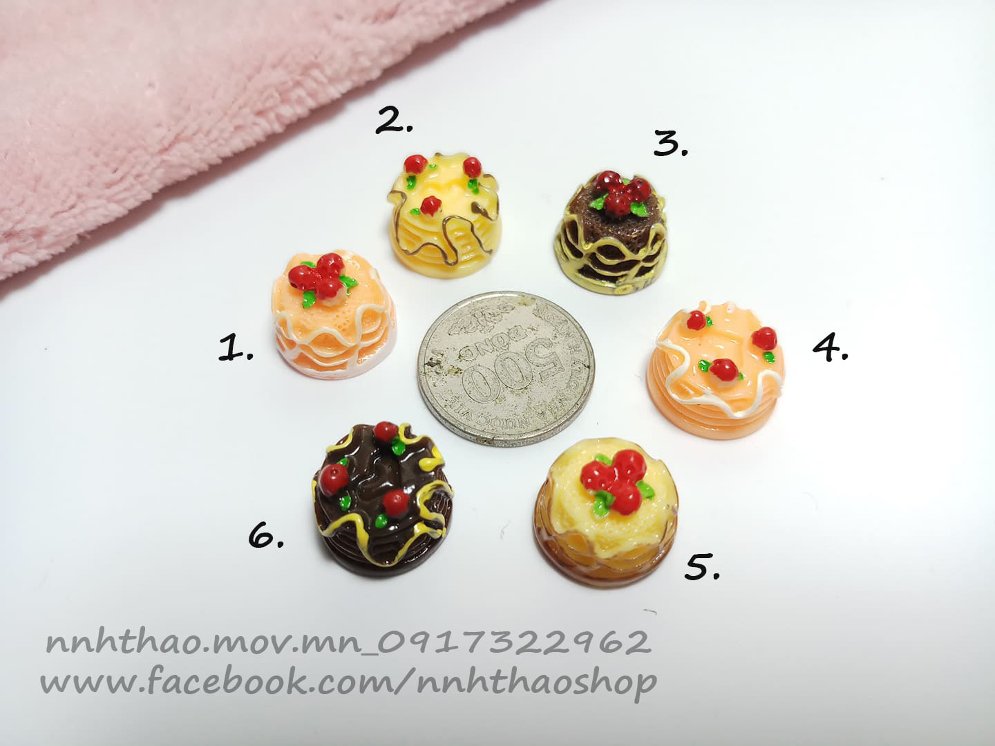 Charm Bánh Trang Trí Mô Hình, Dollhouse _Bánh Cherry