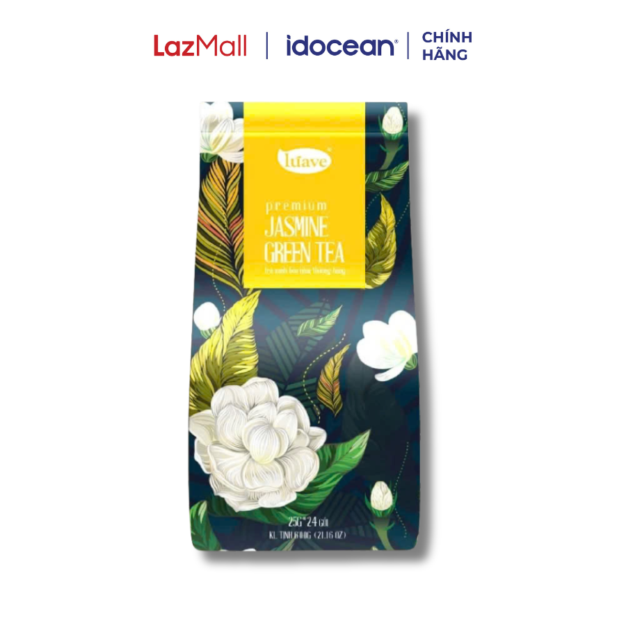 Trà Xanh Hoa Nhài Thượng Hạng Lúave (Premium Jasmine Green Tea) - 25g x 24 túi