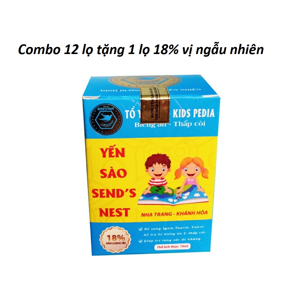 Combo 12 lọ yến sào kids cho bé sends nest 18% tổ yến