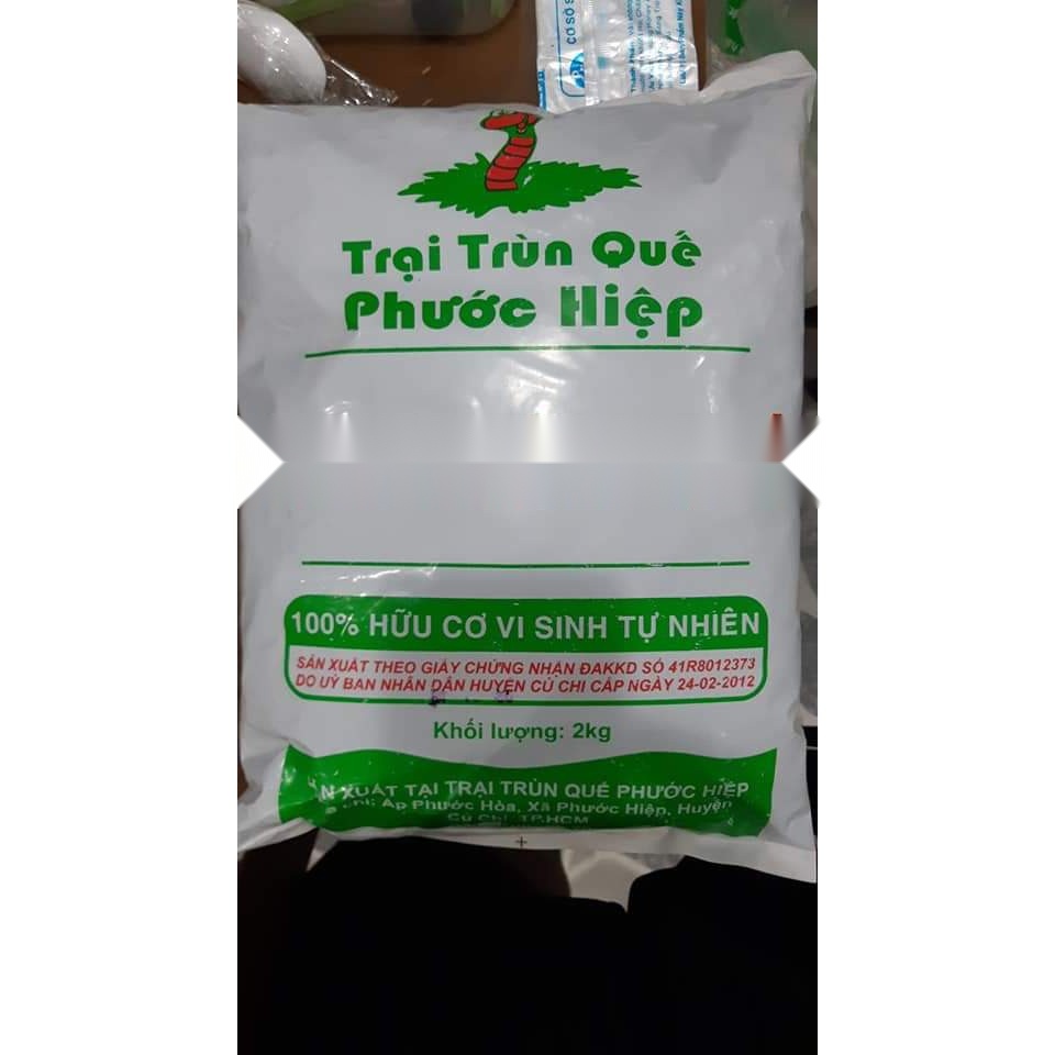 Phân trùn quế 1Kg Earthworm fertilizer - gia si, chuyen cho trong rau sach, cay kieng