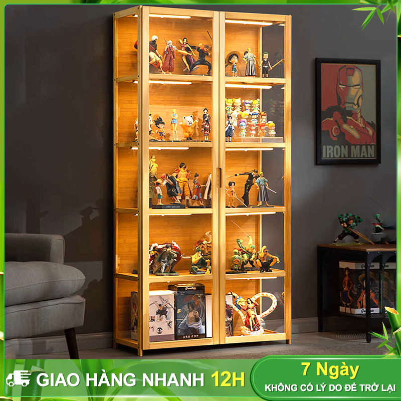 BOHO Tủ trưng bày LEGO Đồ chơi Acrylic Display Rack Tủ khóa màu trắng chống bụi chất lượng cao