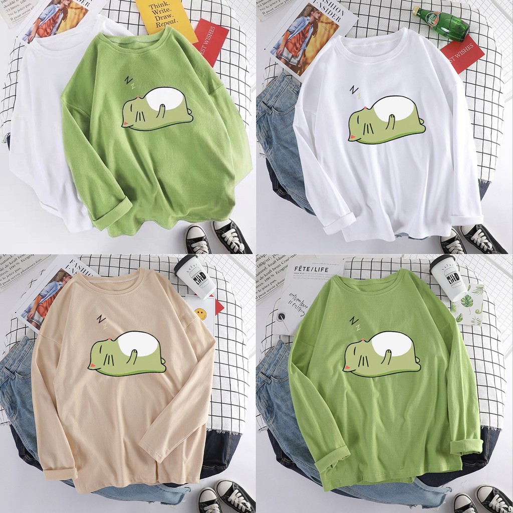 Áo Thun Sweater Nam Nữ Mèo Lười Dáng Rộng,Áo Sweater Dáng Rộng Chất Lượng Cao,Áo Phông Sweater Phong Cách Hàn Quốc