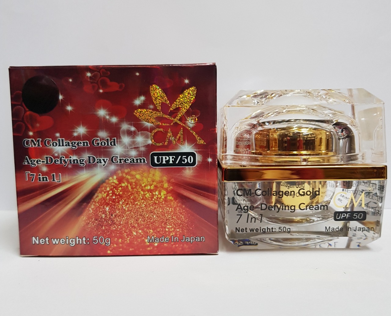Kem dưỡng trắng da chống lão hóa cm collagen gold age 7 in 1 - 50g nhật bản