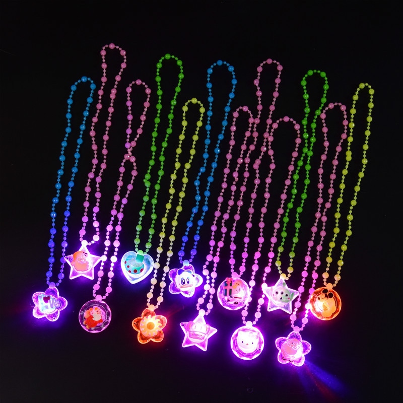 CW Luminous children 39 s necklace led flash acrylic beads pendant toy